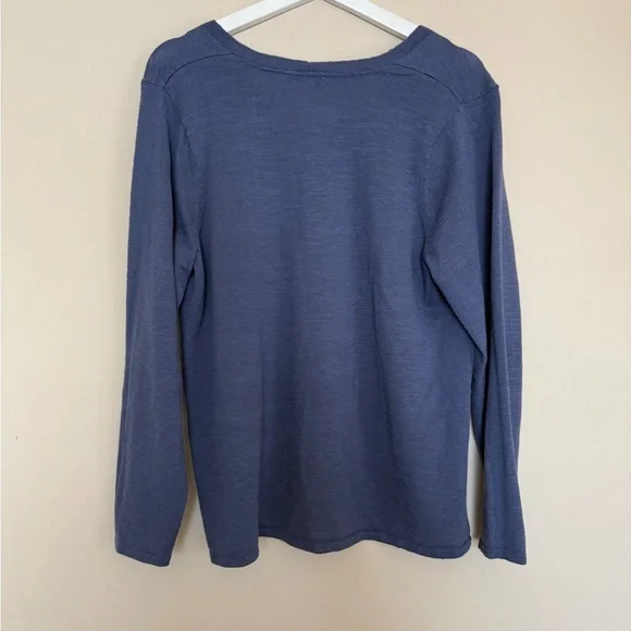 J Jill Eclipse Linen Blend Pullover Sweater Blue Cotton Lightweight Women’s XL - Picture 7 of 8
